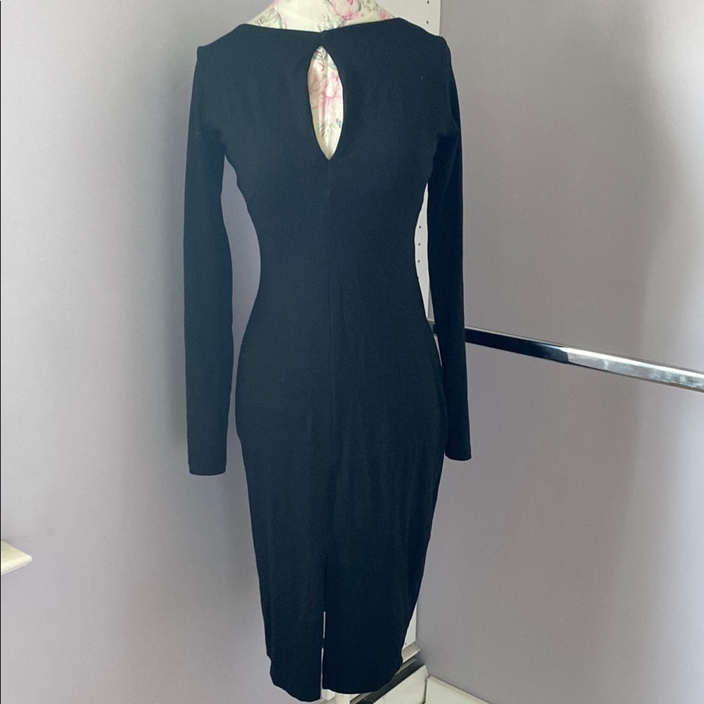 Susana Monaco Elegant Black Keyhole Dress